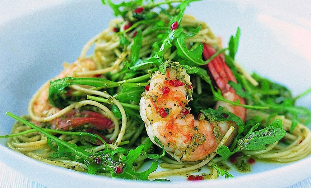 King Prawn Linguine with Classic Basil Pesto