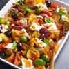 Roasted Vegetable Panzanella Tray Bake with Tomato & Ricotta Pesto