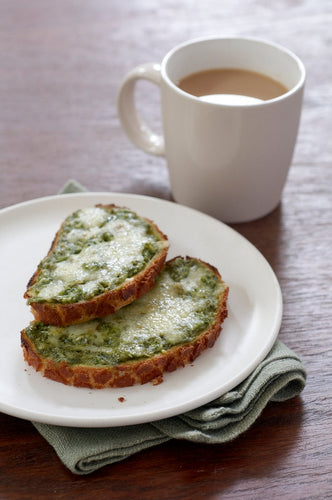 Basil Pesto Cheese on Toast