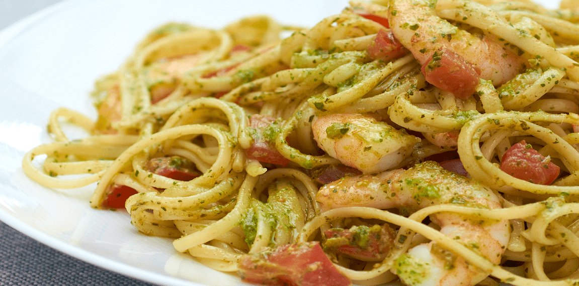 Jane Curran's Prawn & Pesto Linguine