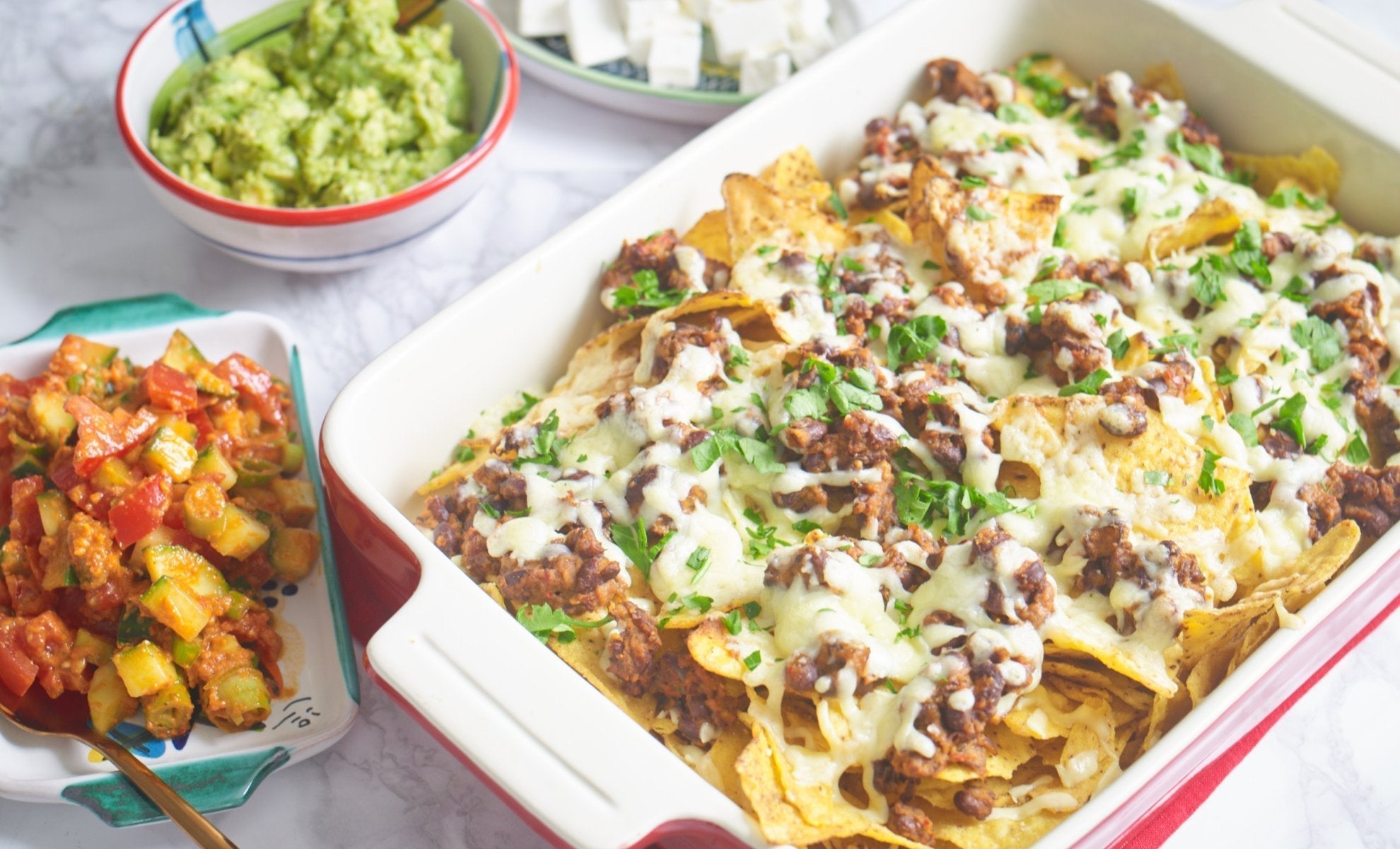 Loaded Pesto Nachos Tray