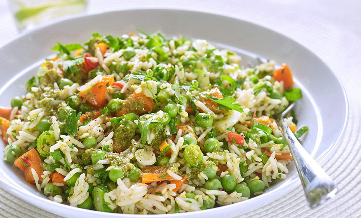 Rice Salad with Sacla' Reduced Fat Pesto Dressing Recipe | Sacla'