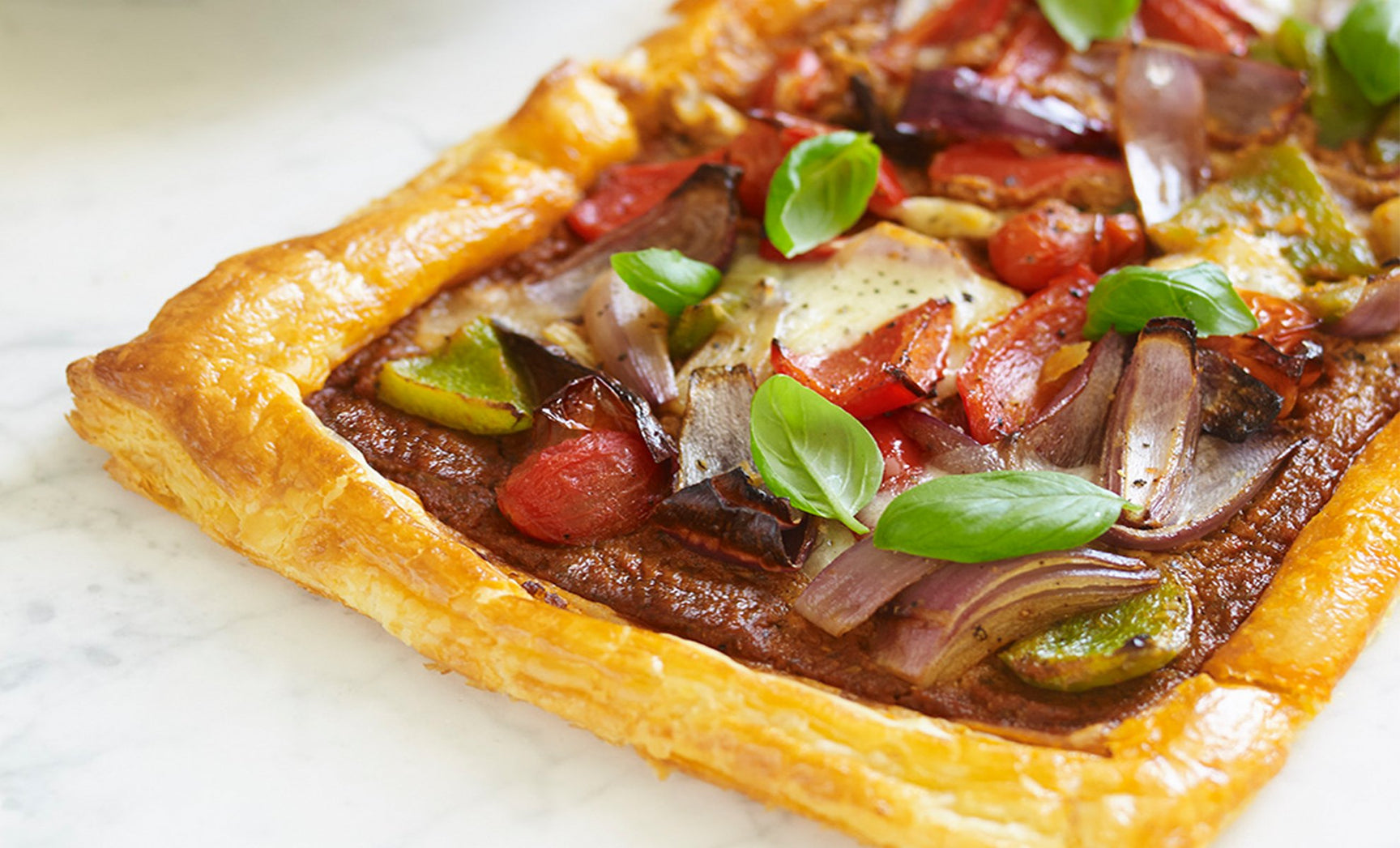 Roasted Vegetable & Sun-Dried Tomato Pesto Tart