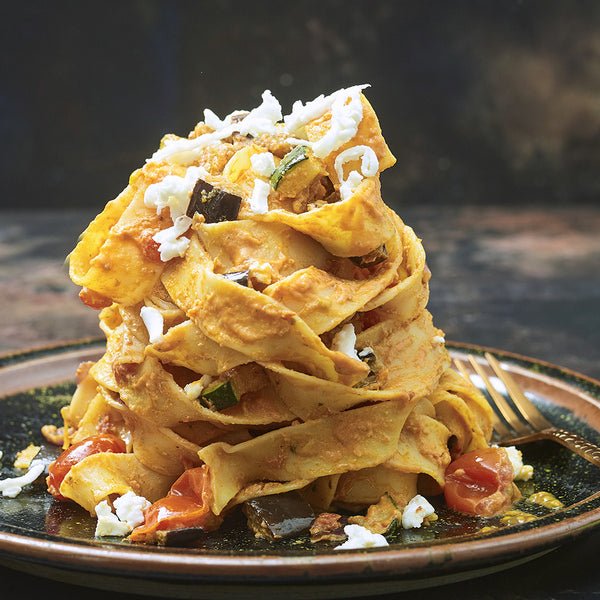 Tomato & Mascarpone Intenso Pappardelle with Roasted Vegetables