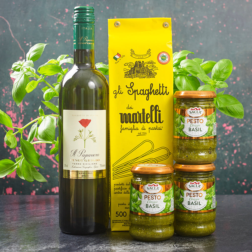 Classic Basil Pesto Dinner with White Wine Bundle