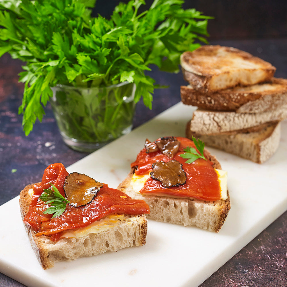 Peppers with truffle in olive oil