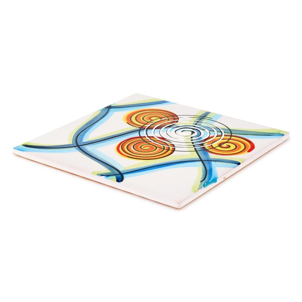 Ceramic Tile 20cm by Sol'Art with Blue Lines