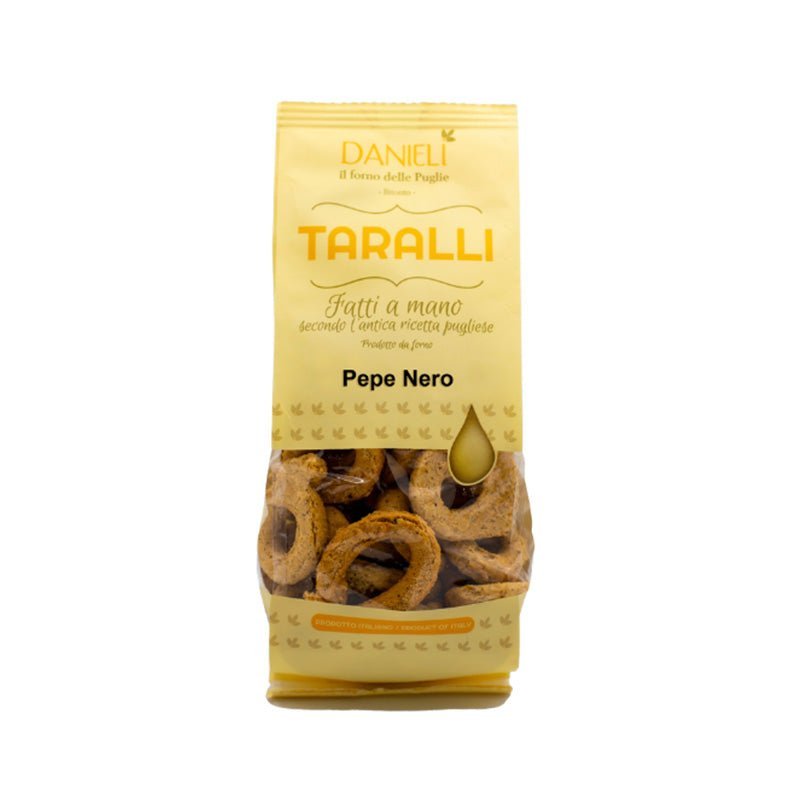 Italian Taralli Crackers  with Black Pepper 240g by Danieli